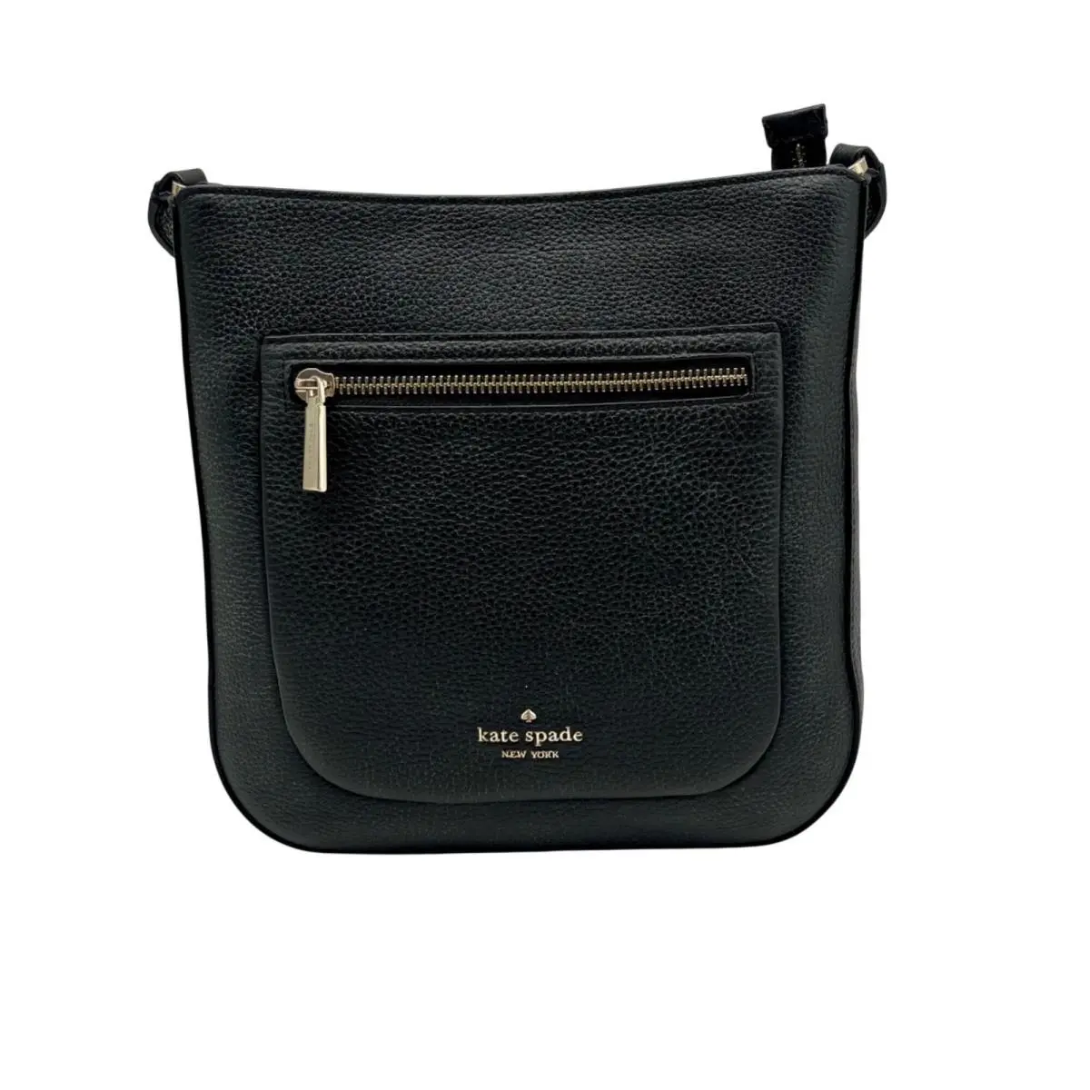 Kate Spade Black Pebbled Leather Leila Top Zip Crossbody Bag