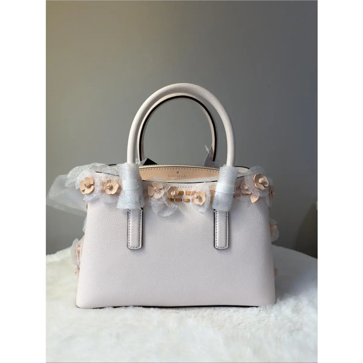 New York Thompson Street Floral Small Satchel Bag Fresh Peach by Kate Spade