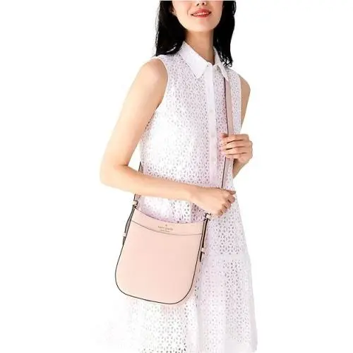 New Kate Spade Leila North South Top Zip Crossbody Messenger Purse - Rose Smoke
