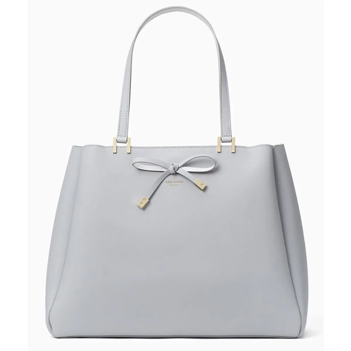Kate Spade Light Gray Leather Summer Handbag with Bow