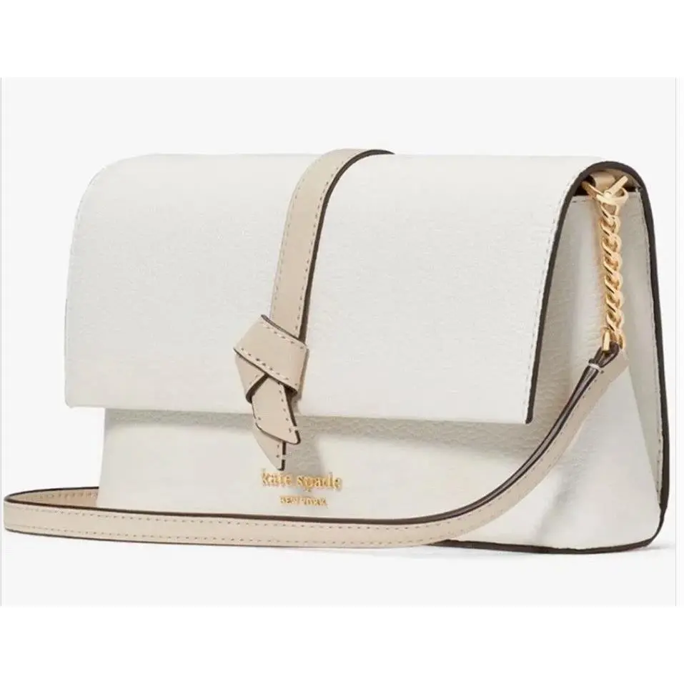 New Kate Spade Knot Cream Color Crossbody Leather Handbag Tag Dust Bag