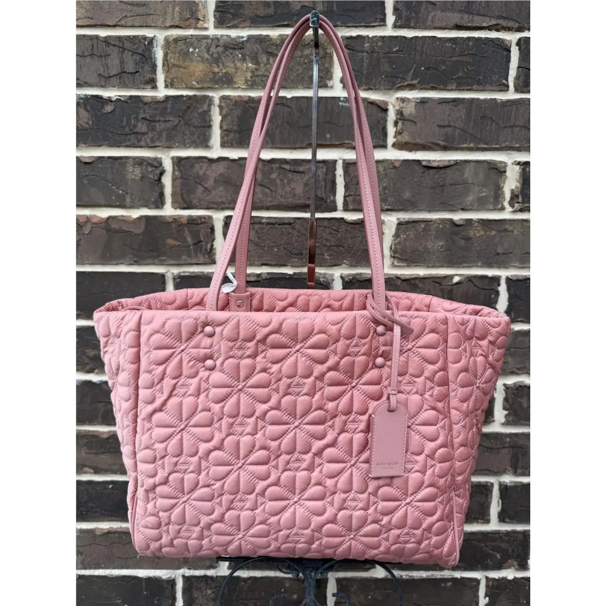 Kate Spade Tilly Quilted Fabric Medium Tote Bag Cosmetic Pink