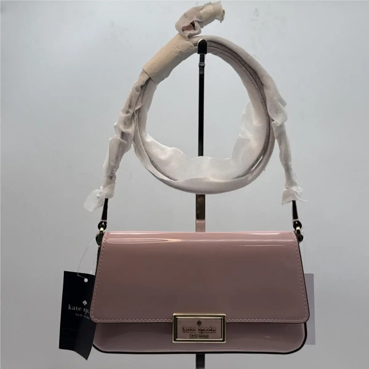New Kate Spade Reegan Patent Mini Flap Crossbody Tutu Pink