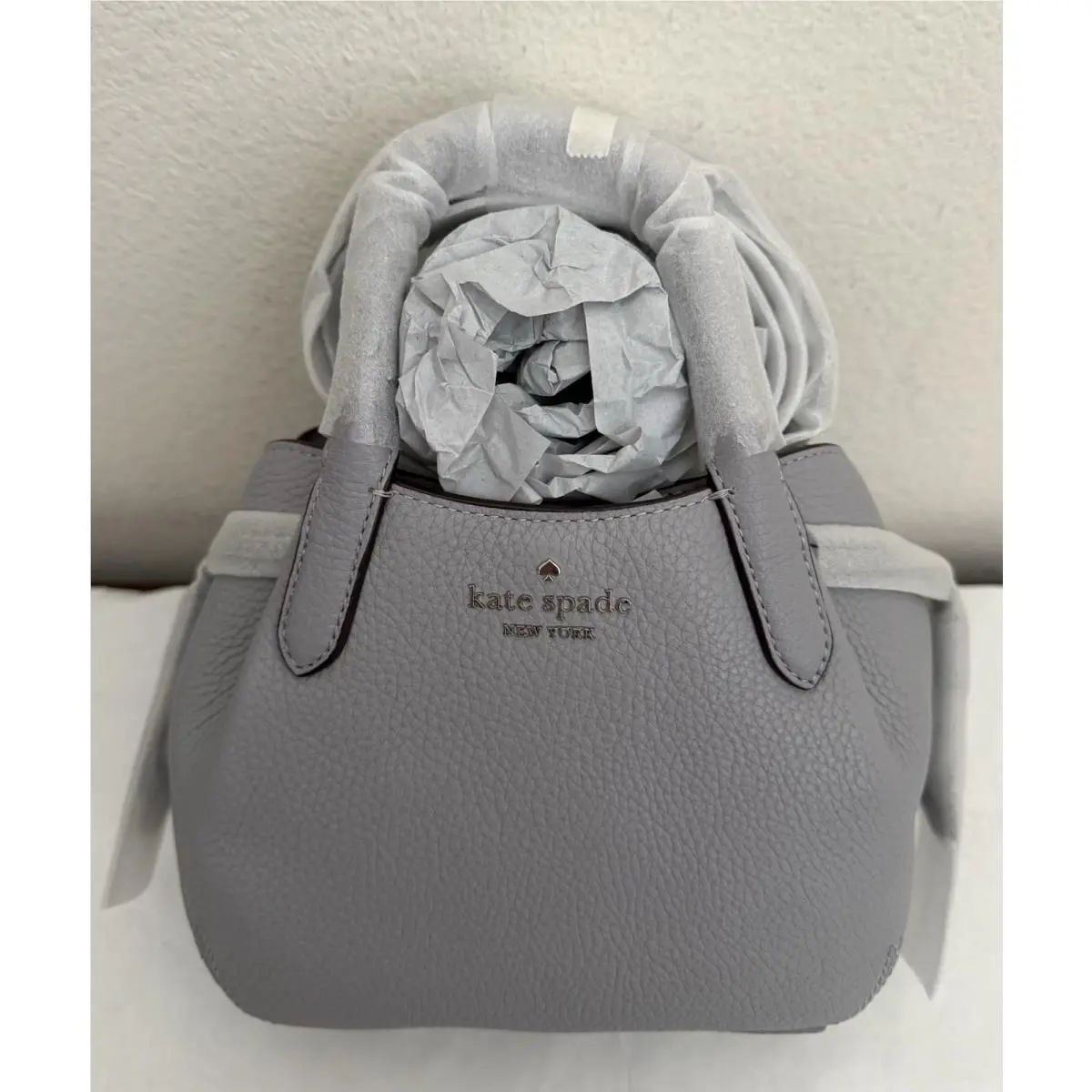 Kate Spade Dumpling Mini Leather Satchel Crossbody Bag Mountain Grey