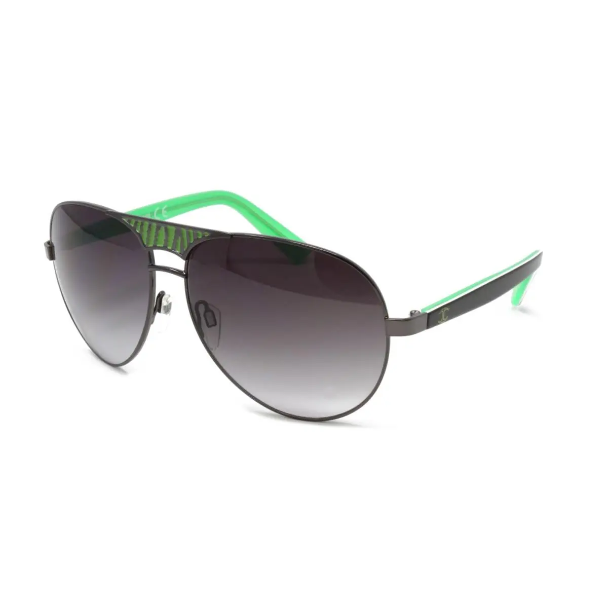 Just Cavalli Sunglasses Dark Gunmetal/green 60mm Metal Aviator JC510S 20B