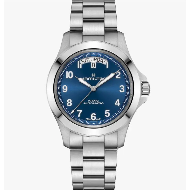 Khaki Field King Day-date Blue Dial Auto 40mm Men`s Watch H64475140 by Hamilton