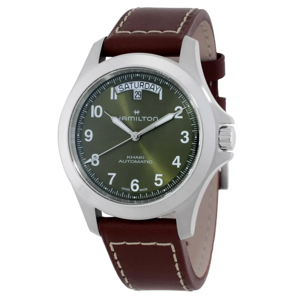 Khaki Field King Day-date Automatic Green Dial Watch H64475560 by Hamilton