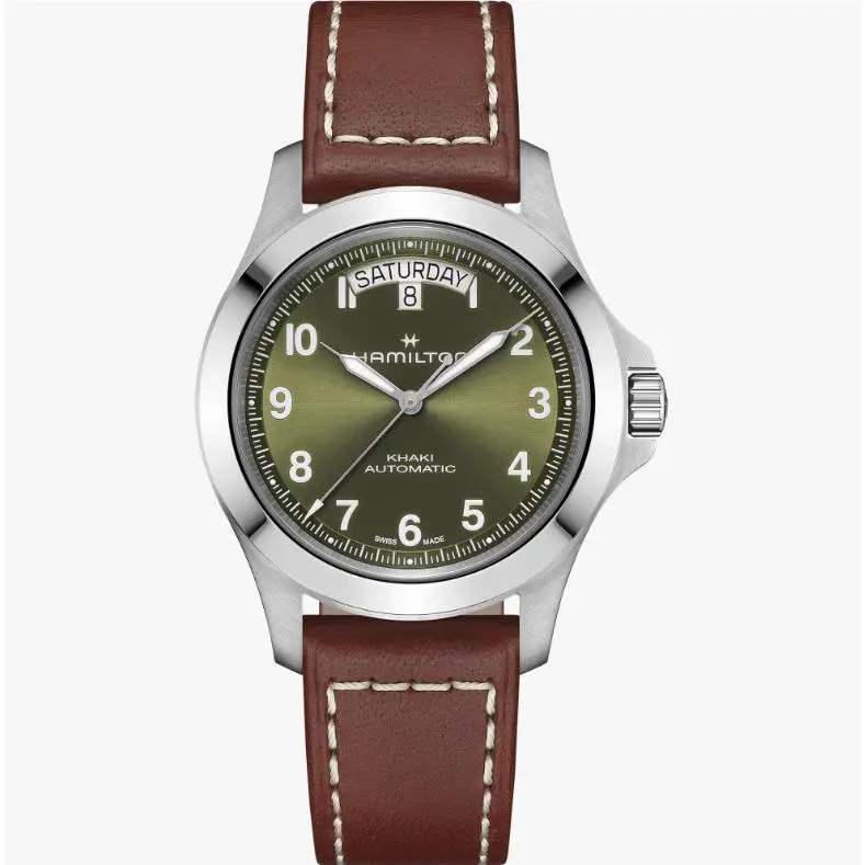 Khaki Field King Day-date Green Dial Auto 40mm Men`s Watch H64475560 by Hamilton