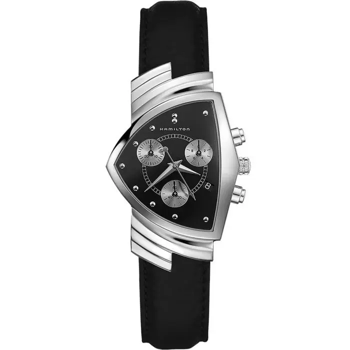 Hamilton Ventura Chrono Quartz 32mm x 50mm Black Dial Watch H24412732