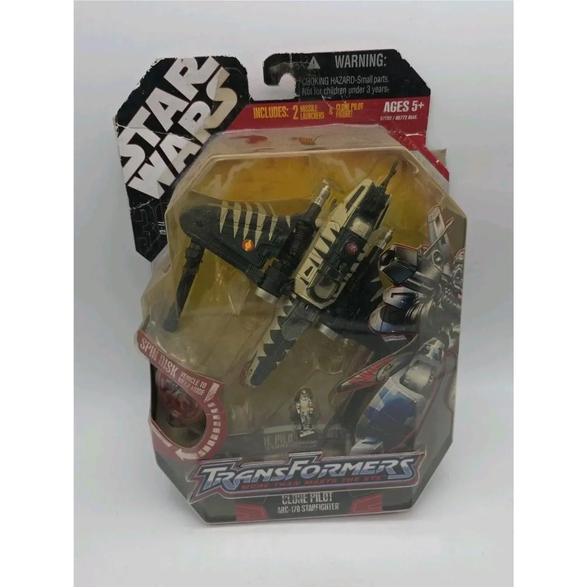 2007 Star Wars Transformers Pilot ARC-170 Star Fighter