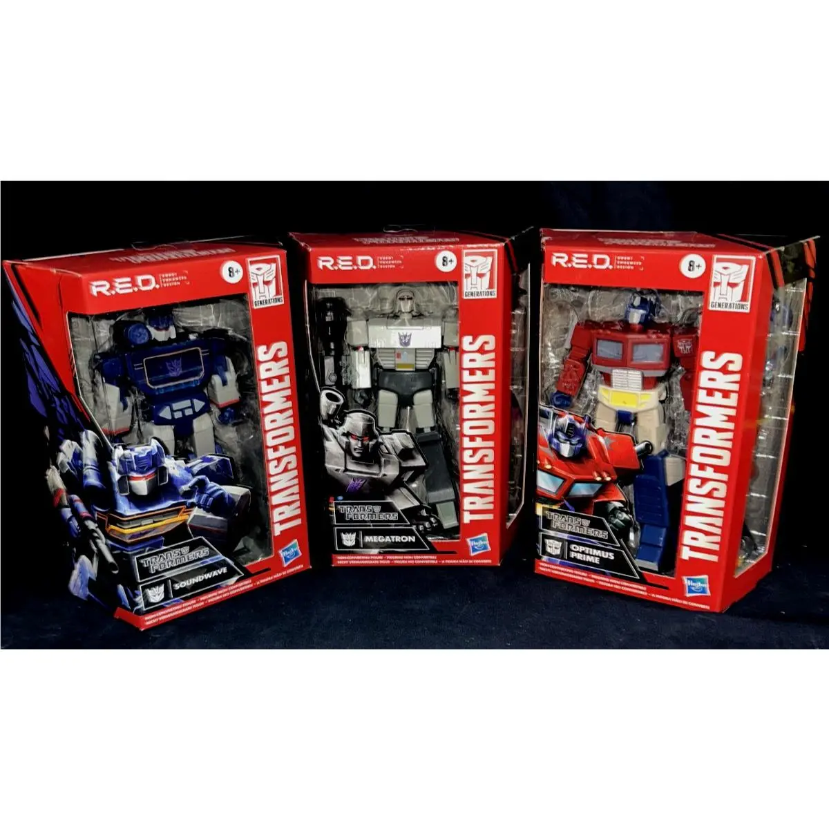 Hasbro Transformers R.e.d. Soundwave Megatron Optimus Prime 1:12 Action Figures