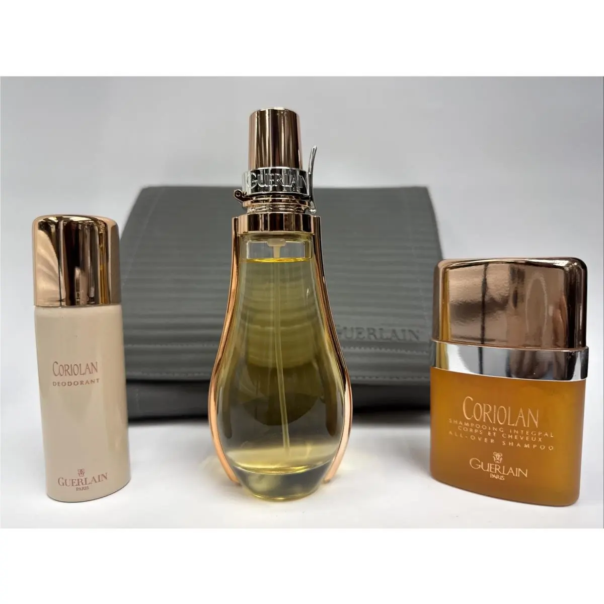 Coriolan Guerlain Men 3pcs Set 3.4oz Edt + Deodorant + Shower Gel Pouch