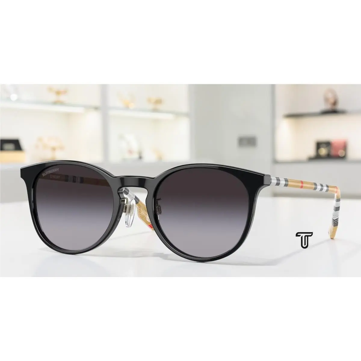 Burberry BE4380D 38538G Black Grey Gradient 51 mm Women`s Sunglasses