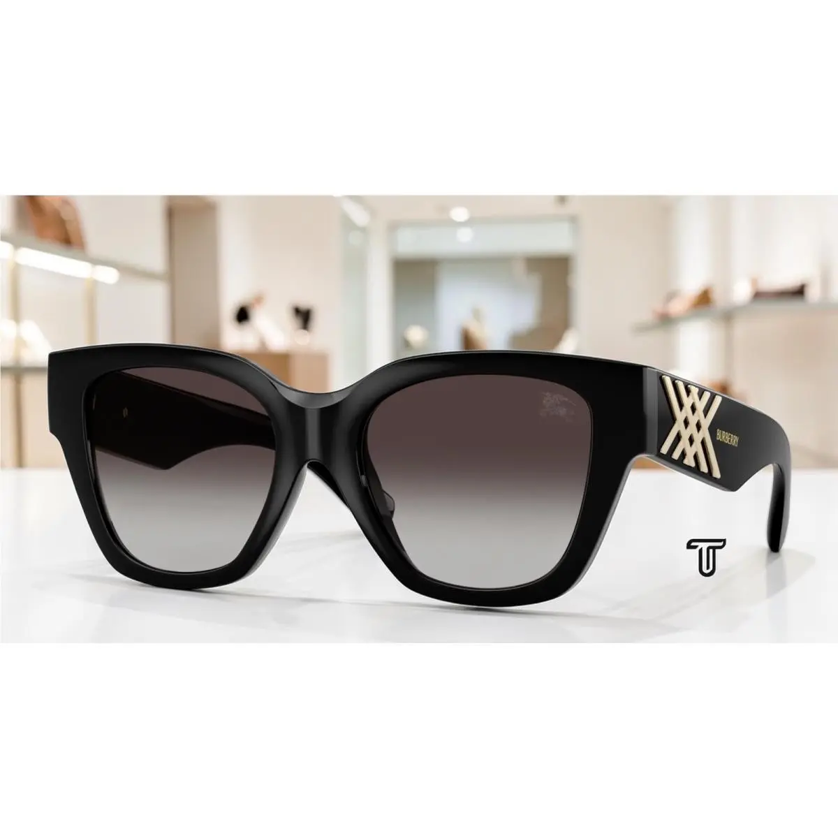 Burberry BE4489U 300187 Black Grey Gradient 53 mm Women`s Sunglasses