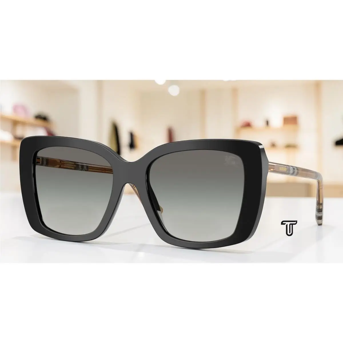 Burberry BE4456 416111 Black Grey Gradient 54 mm Women`s Sunglasses