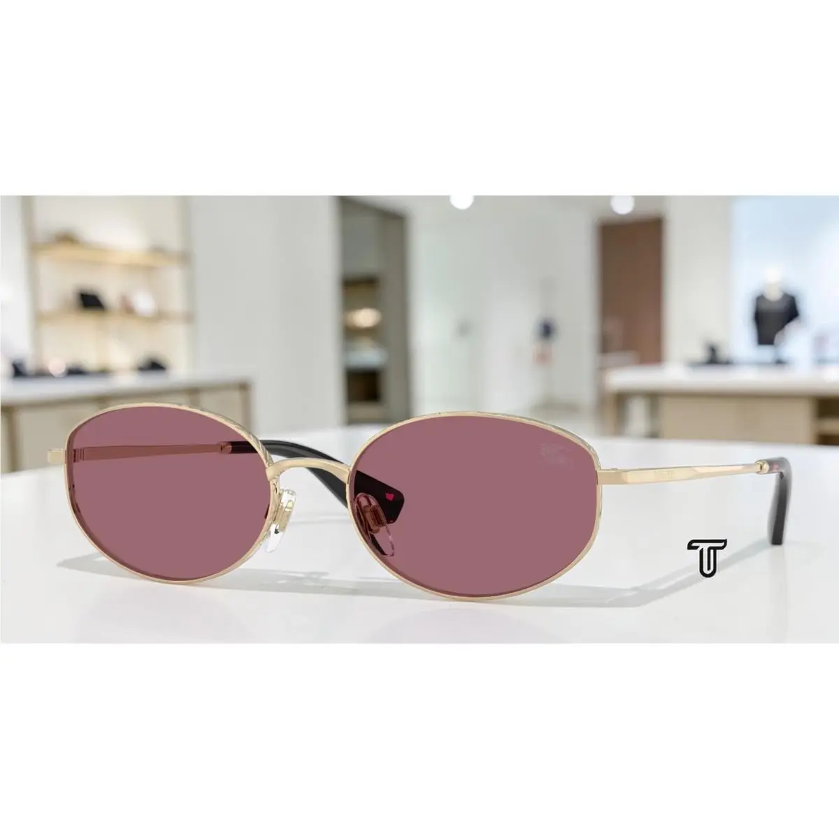Burberry BE3169 11091A Light Gold Violet 55 mm Women`s Sunglasses