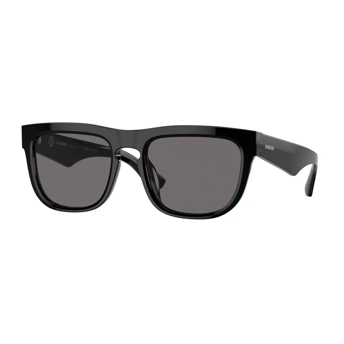 Burberry BE4431U 412181 Black On Vintage Check Grey Polarized 56mm Men Sunglasse