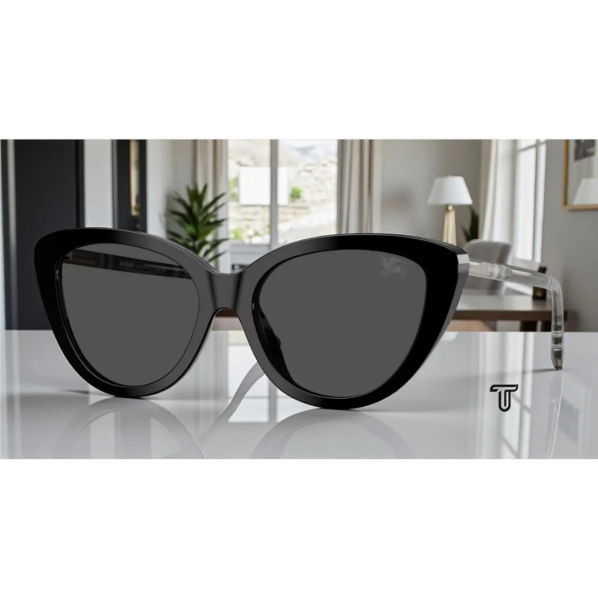Burberry BE4457F 416587 Black Dark Grey 55 mm Women`s Sunglasses