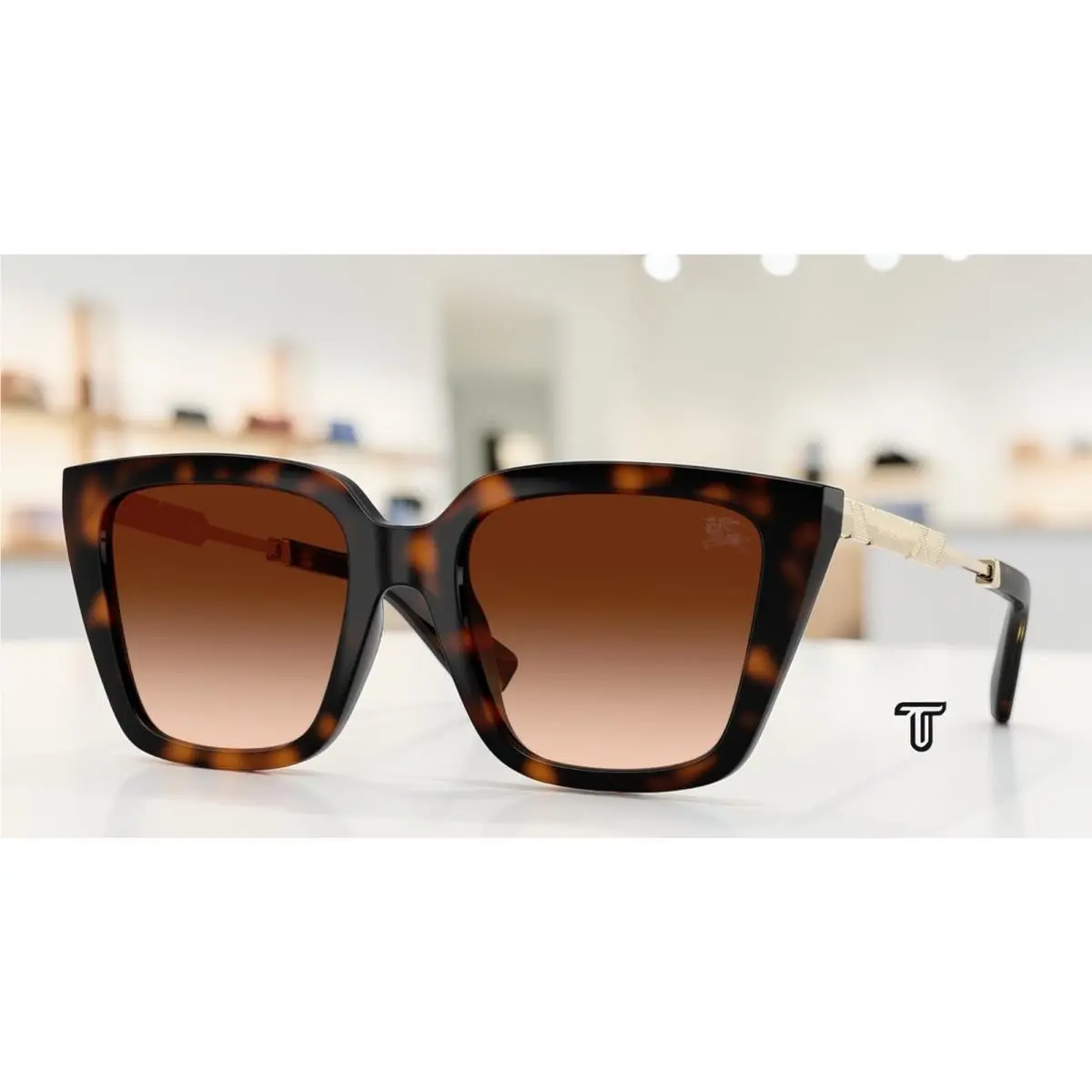 Burberry BE4473U 300274 Dark Havana Brown Gradient 52 mm Women`s Sunglasses