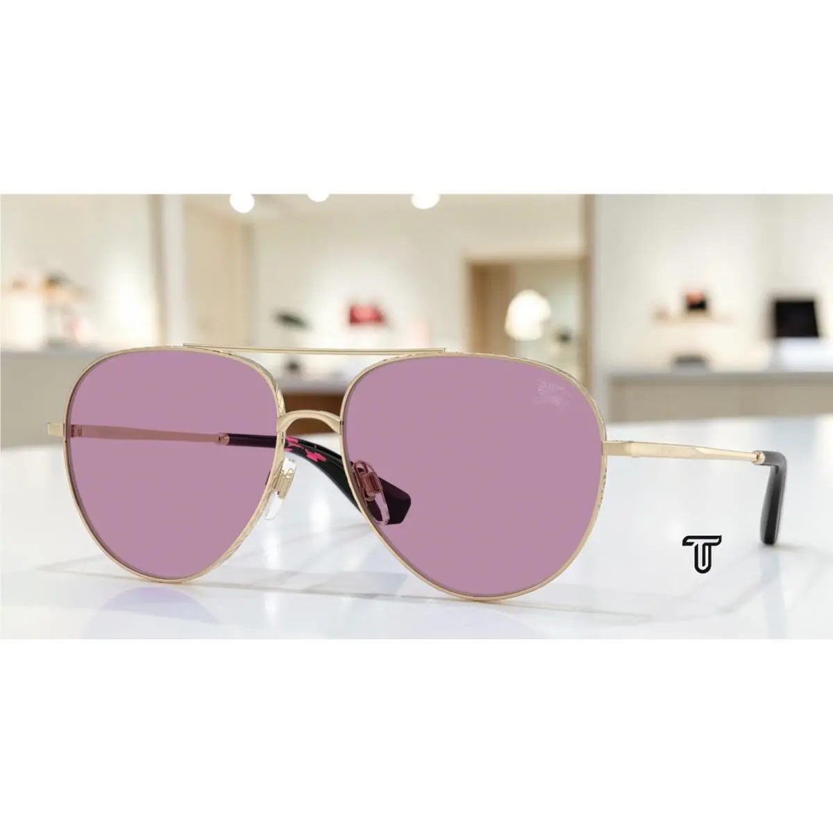 Burberry BE3172 110969 Light Gold Dark Violet 59 mm Unisex Sunglasses