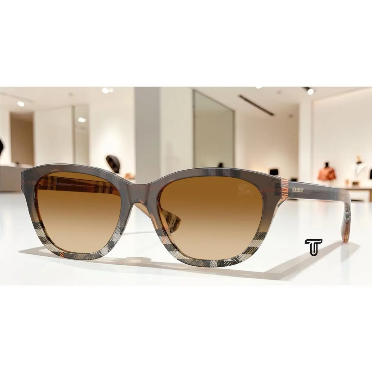 Burberry BE4486 420213 Check Gradient Sand Brown Gradient 54mm Womens Sunglasses