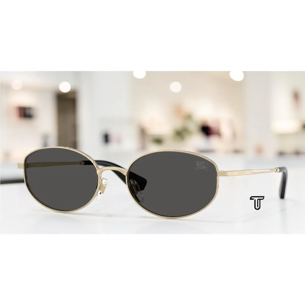 Burberry BE3169 110987 Light Gold Dark Grey 55 mm Women`s Sunglasses