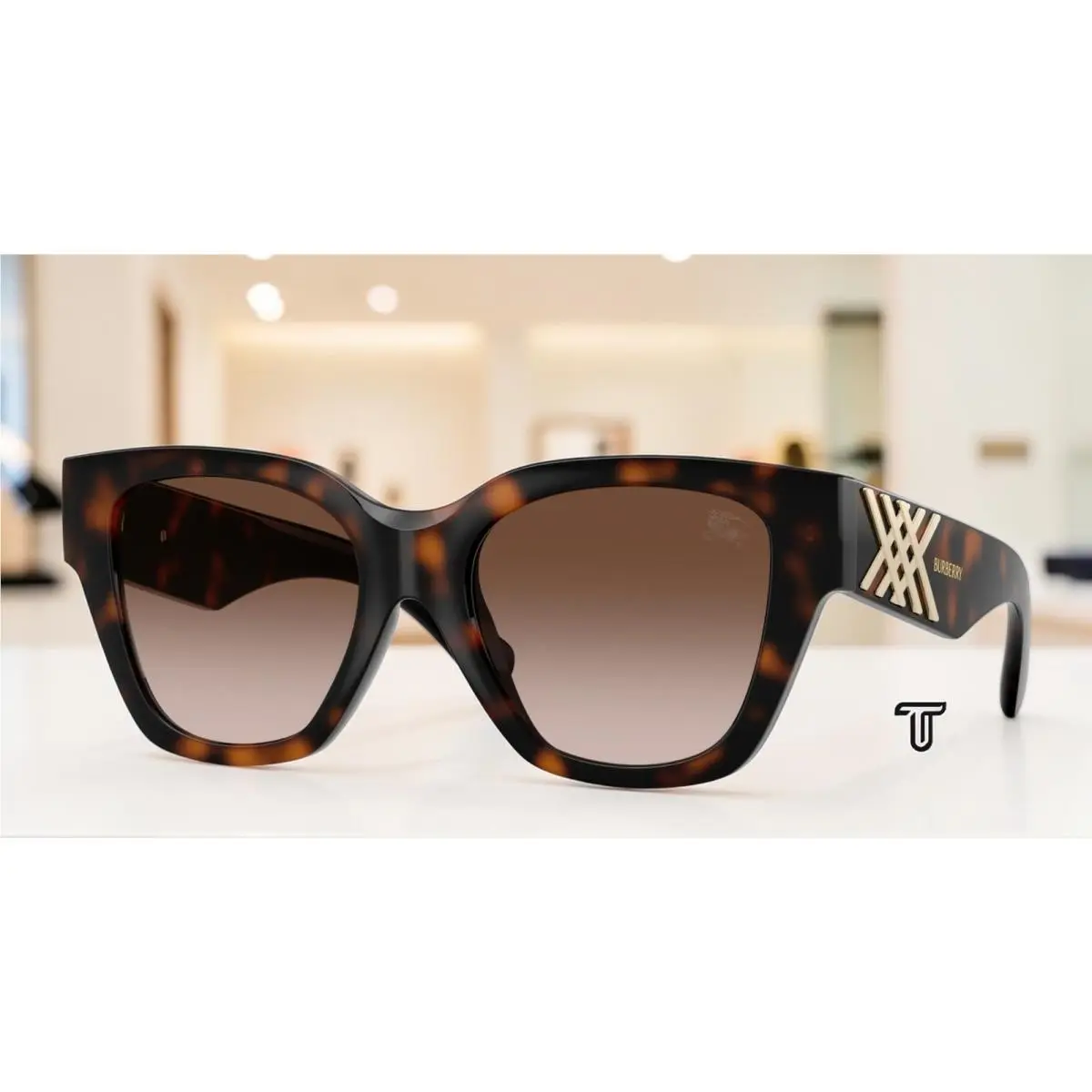 Burberry BE4489U 300213 Dark Havana Brown Gradient 53 mm Women`s Sunglasses