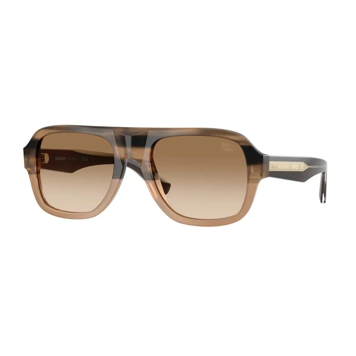 Burberry BE4478 420789 Striped Beige Brown Gradient 55 mm Men`s Sunglasses
