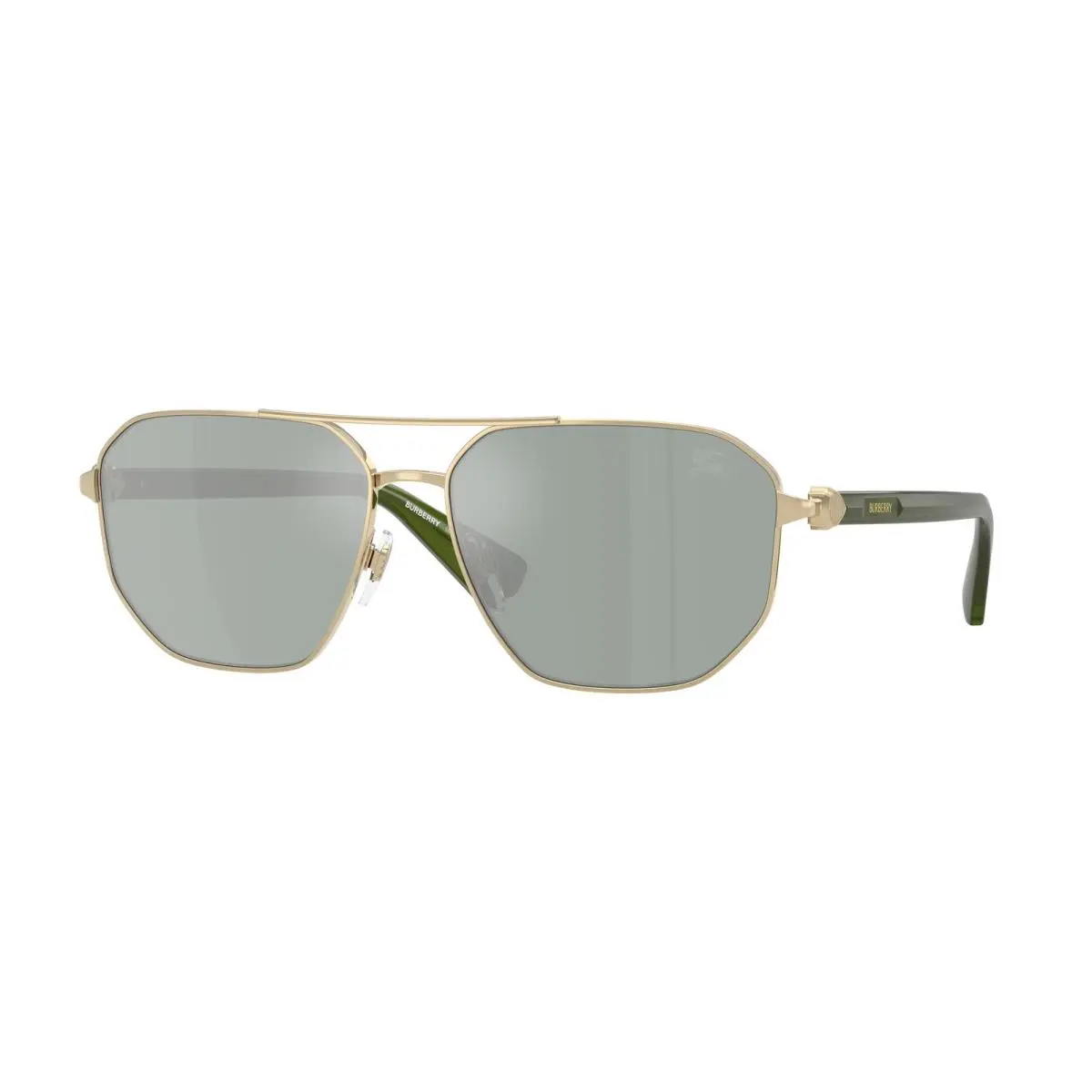 Burberry BE3166 110982 Light Gold Petrol Green Mirror Silver 60mm Men Sunglasses