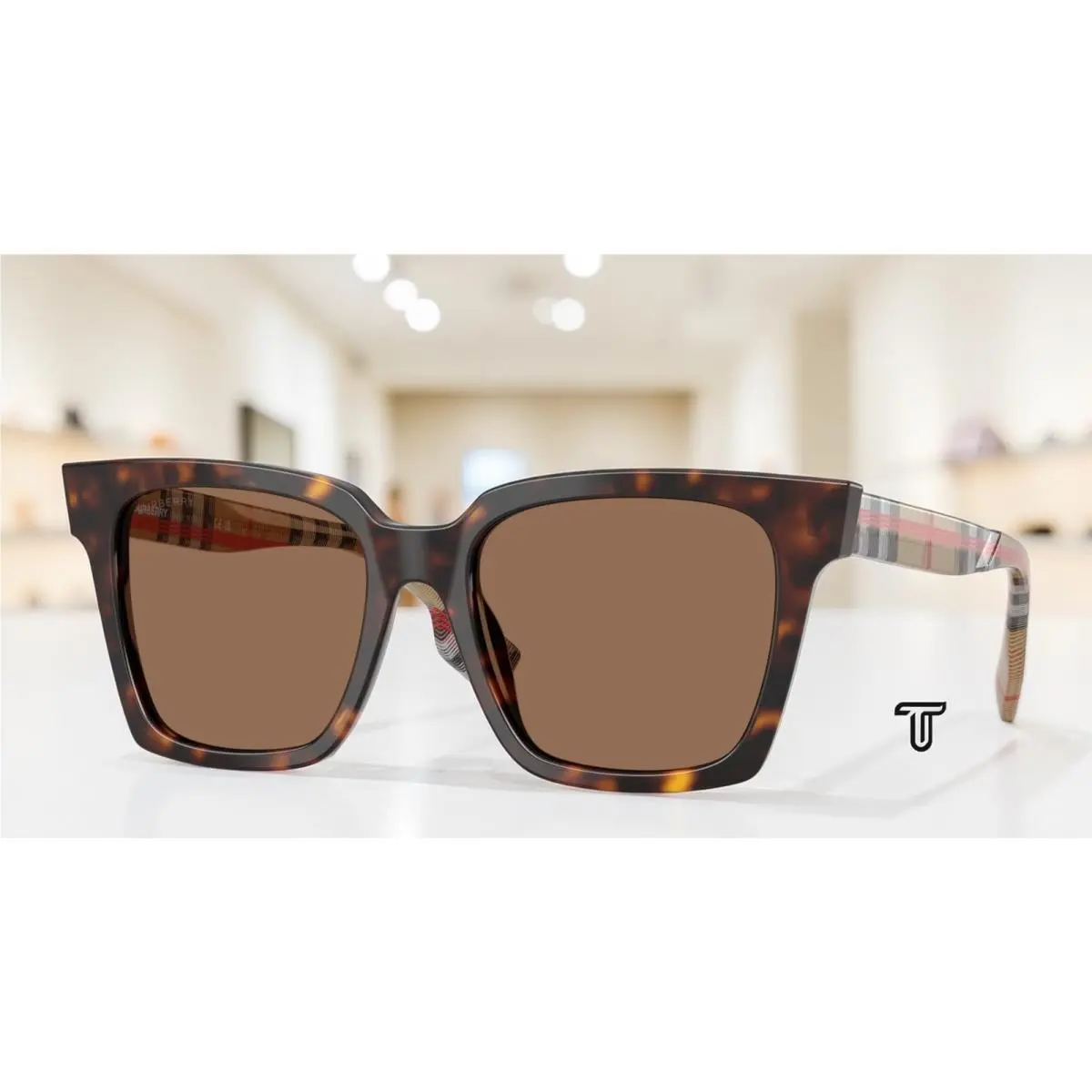 Burberry BE4335 390373 Maple Dark Havana Dark Brown 53 mm Women`s Sunglasses