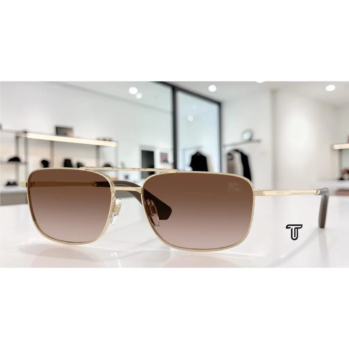 Burberry BE3170 110913 Light Gold Brown Gradient 59 mm Men`s Sunglasses