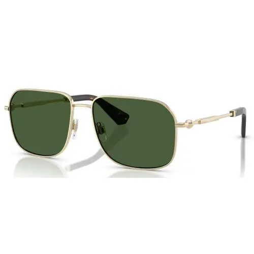 Burberry BE3159 110971 Square Sunglasses 59mm Light Gold / Dark Green Lens