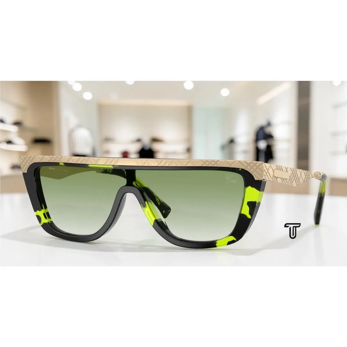Burberry BE3174 13598E Green Havana Clear Gradient Green 28 mm Unisex Sunglasses
