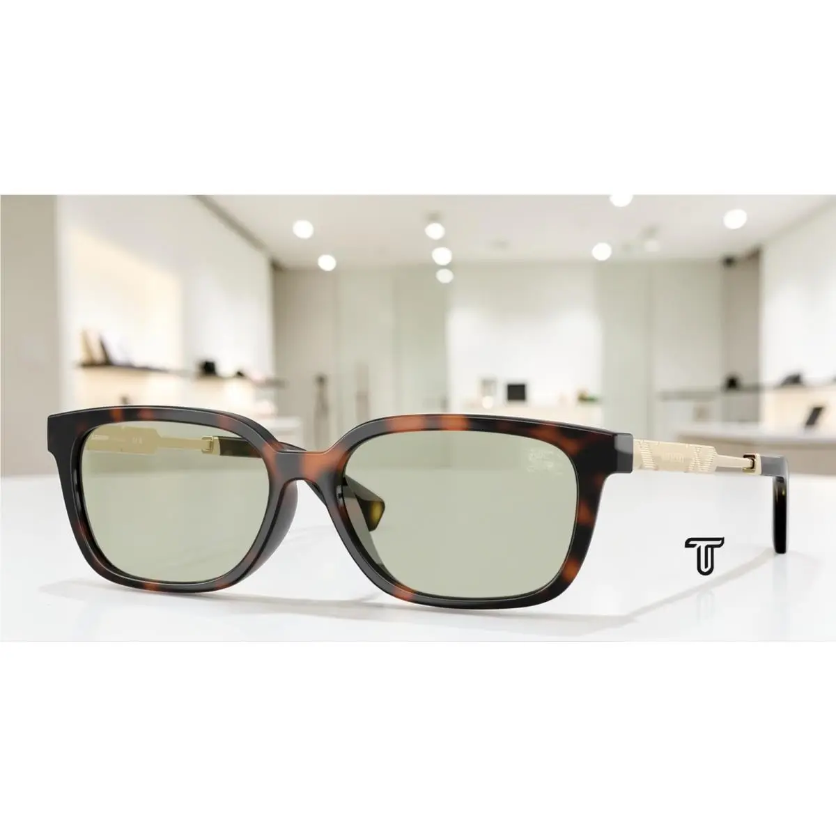 Burberry BE4481D 3002 2 Dark Havana Light Green 54 mm Women`s Sunglasses