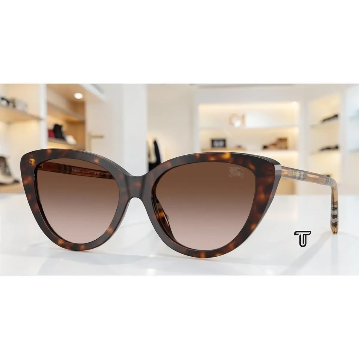 Burberry BE4457F 421613 Dark Havana Brown Gradient 55 mm Women`s Sunglasses