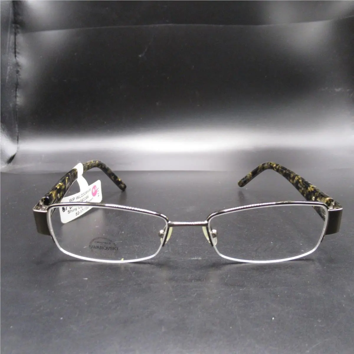 Swarovski WP WLO308WM Eyeglass Frames Shiny Light Brown Half Rim 52-17-135