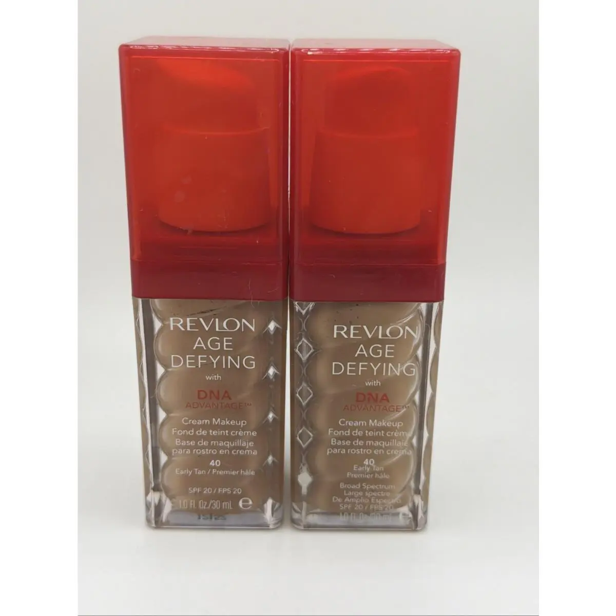 Revlon Age Defying Cream Makeup with Dna Advantage 30 Early Tan - Lot of 2
