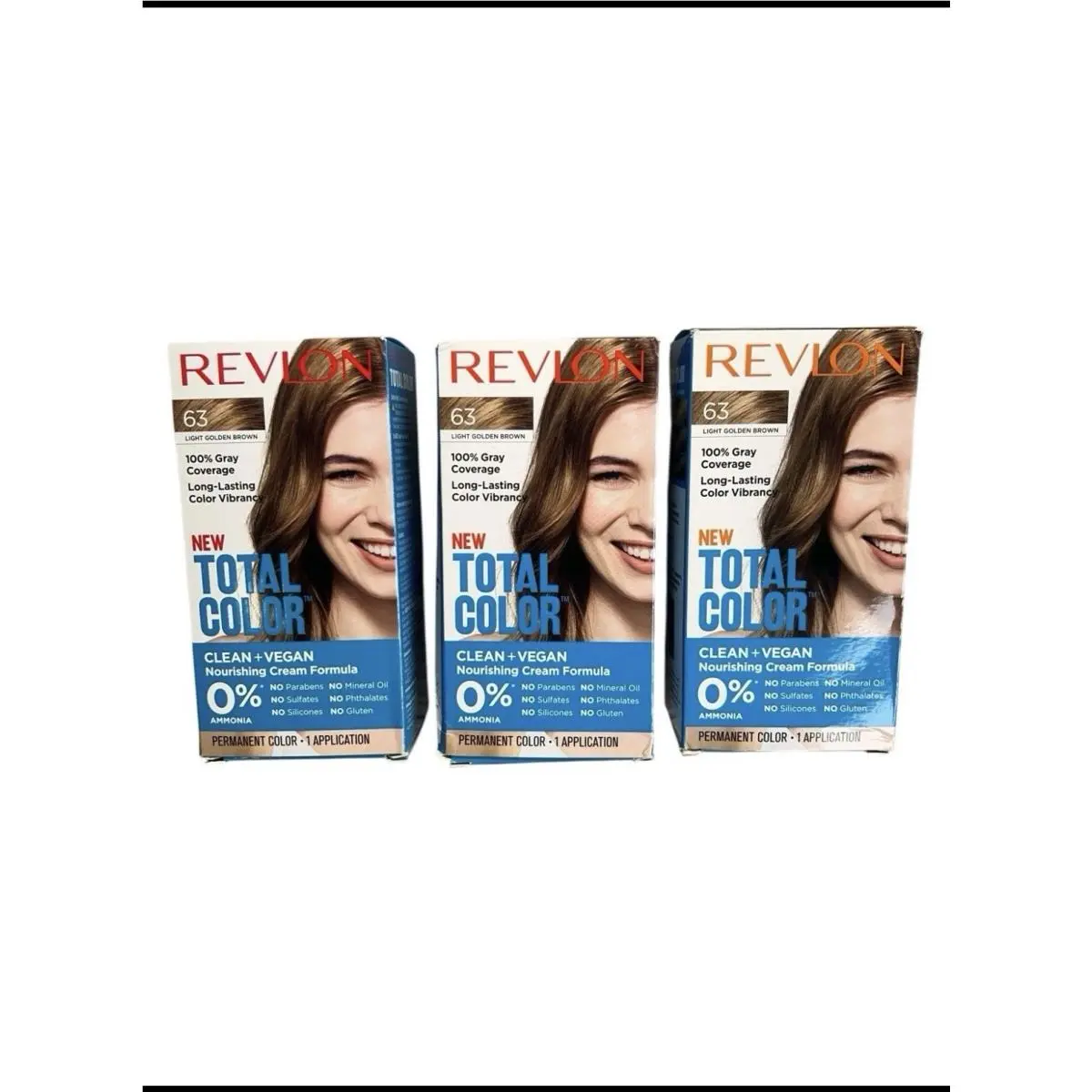 Revlon Total Color Hlight Golden Brown 63 Hair Color Hair Dye 3-Count