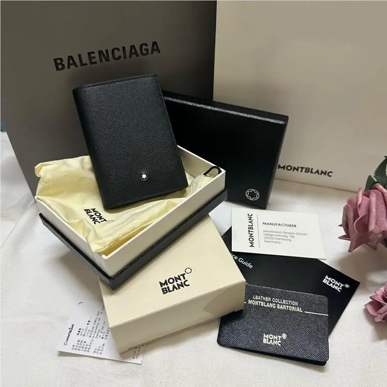 Montblanc MB113223 Sartorial Leather Card Holder Slim Mini Wallet Black