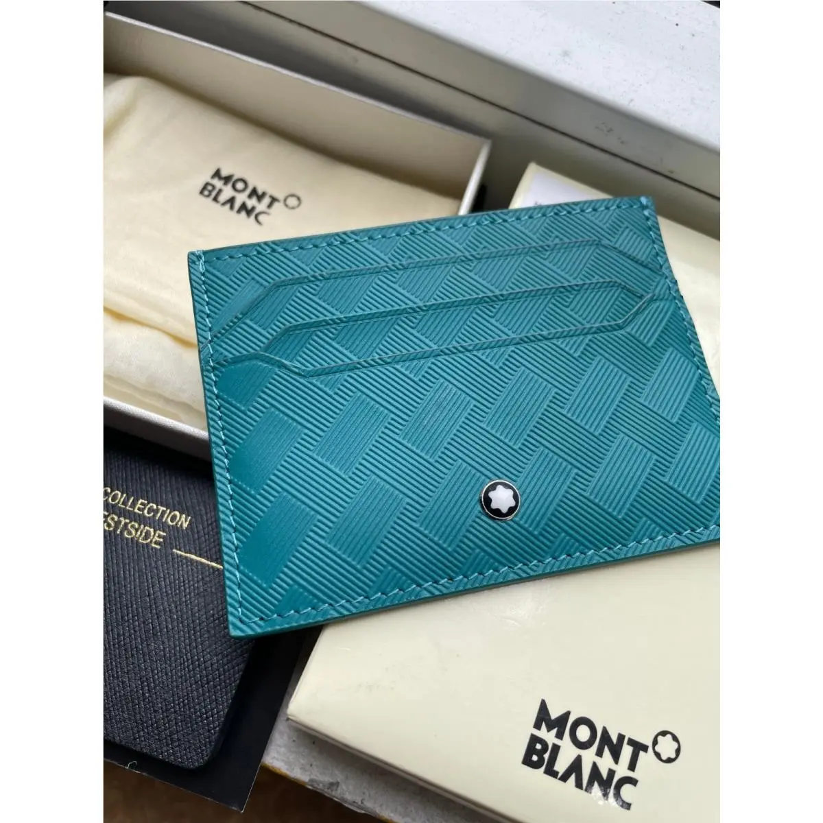 Preorder 2026 Montblanc Meisterstuck 6CC Blue Leather Card Holder