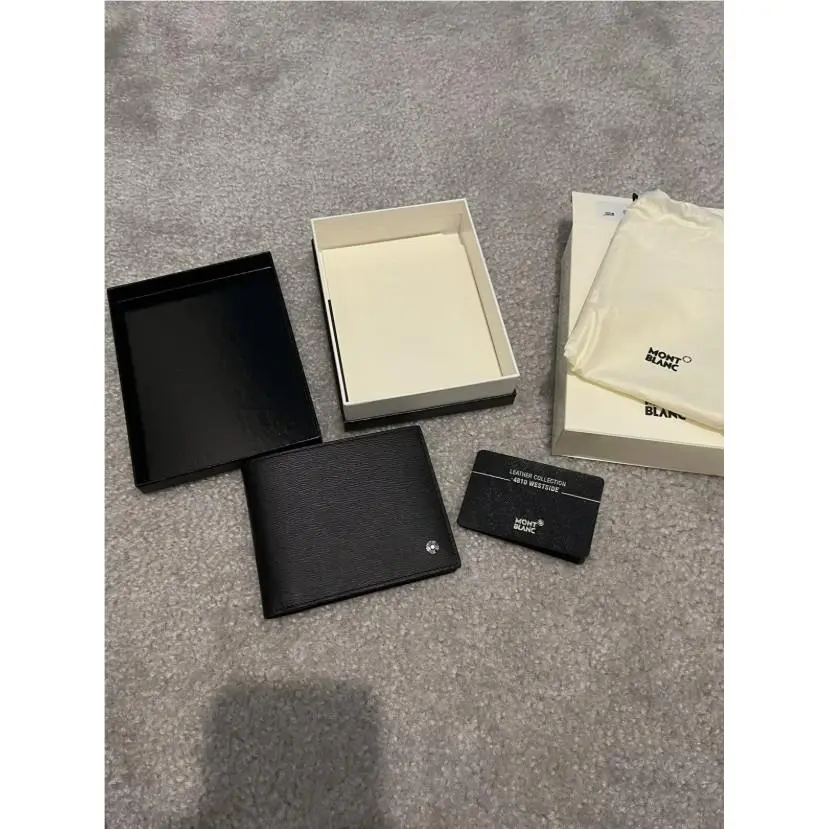 Montblanc Black Leather Wallet – Westside 4810 – 6CC Bifold – Full Gift