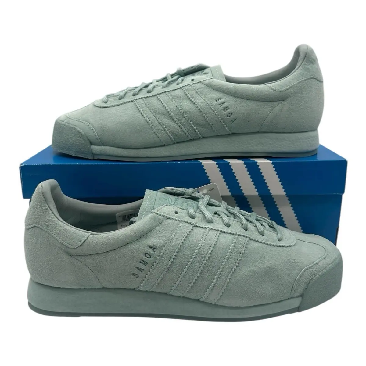 Adidas Samoa Vintage Shoes Men`s Size 10.5 Medium Green Suede Sneakers B39017