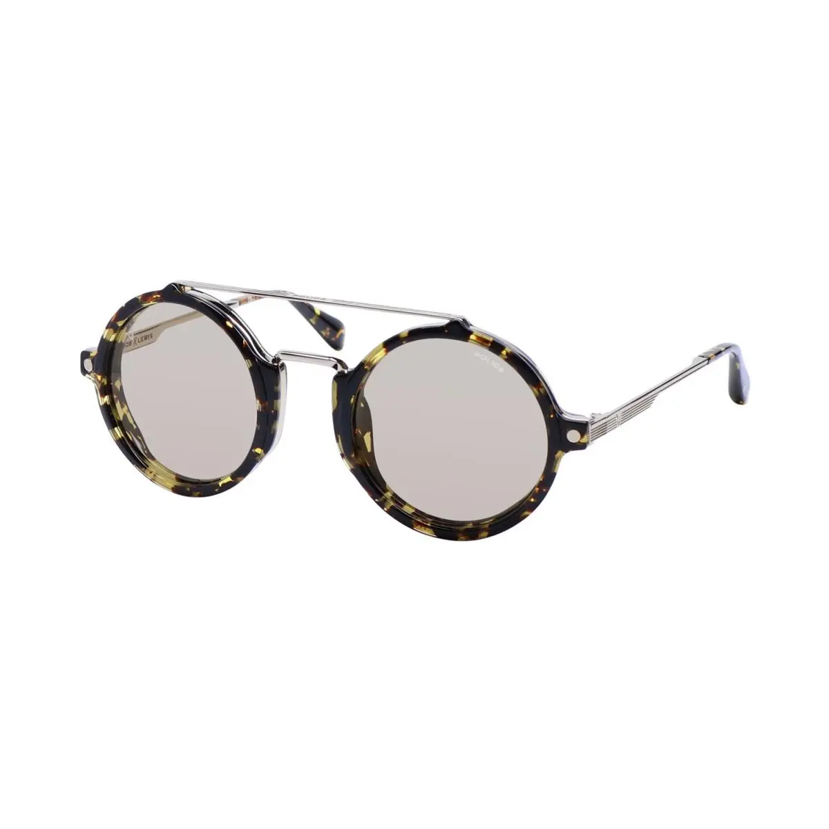 Police Lewis Hamilton 06 SPLA27 Sunglasses Mens 594G Full-rim Tortoise Round