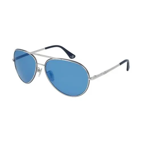 Police Origins 12 SPL966N Silver Blue Mirror Sunglasses 62-15-145 Italy