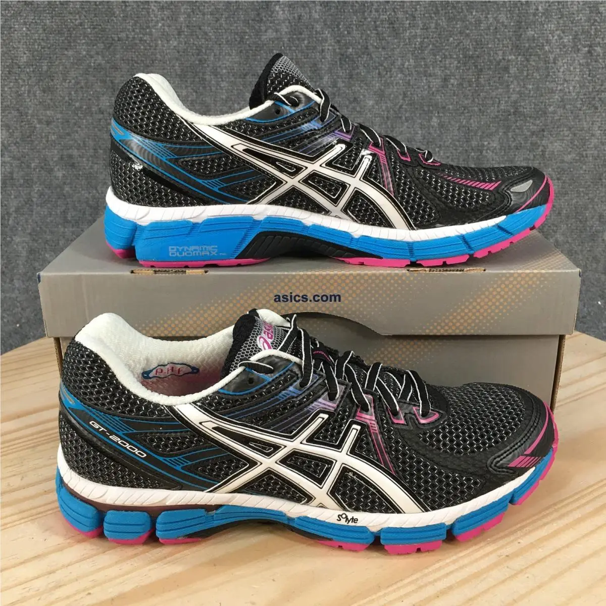 Asics GT-2000 Running Shoes Womens 9 2A Narrow Black Blue Pink Athletic T2L5N