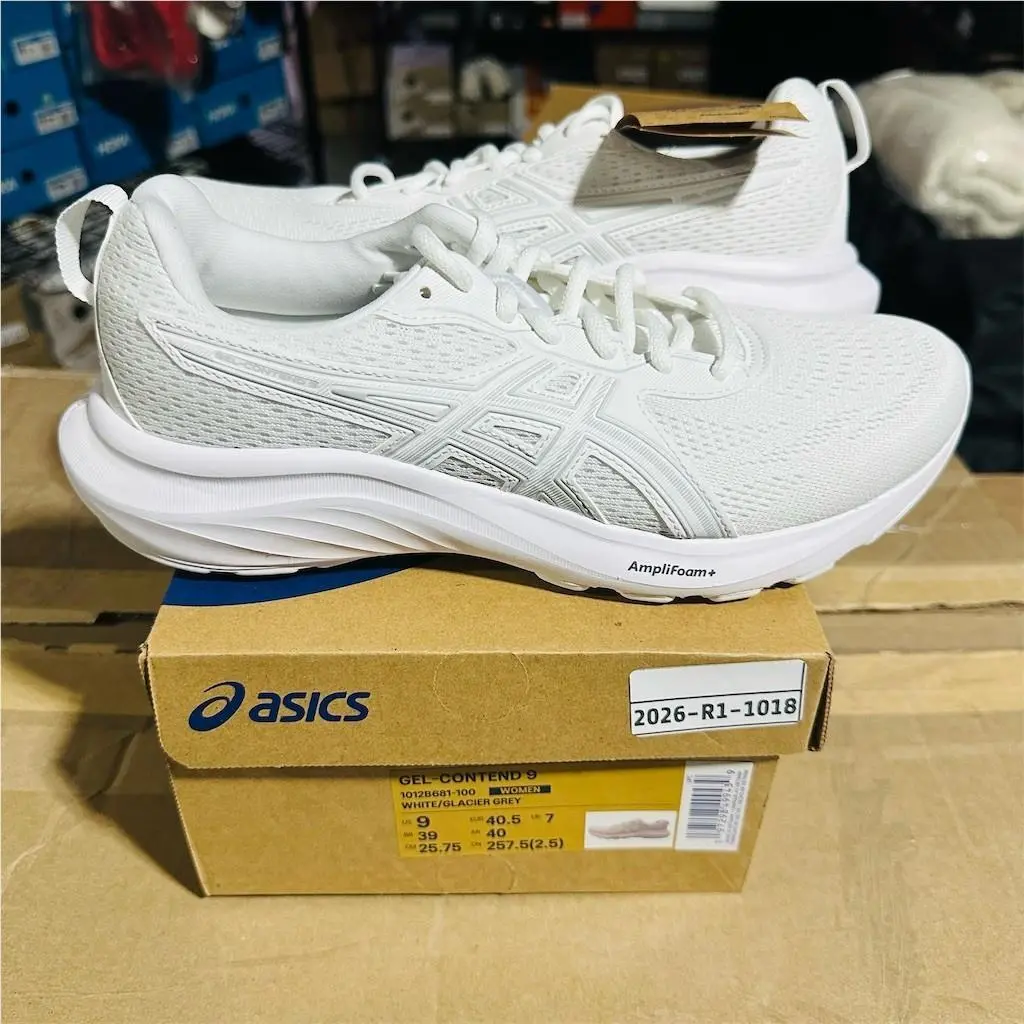 Asics Gel-contend 9 Women`s Running Shoes White/glacier Grey Size 9 US