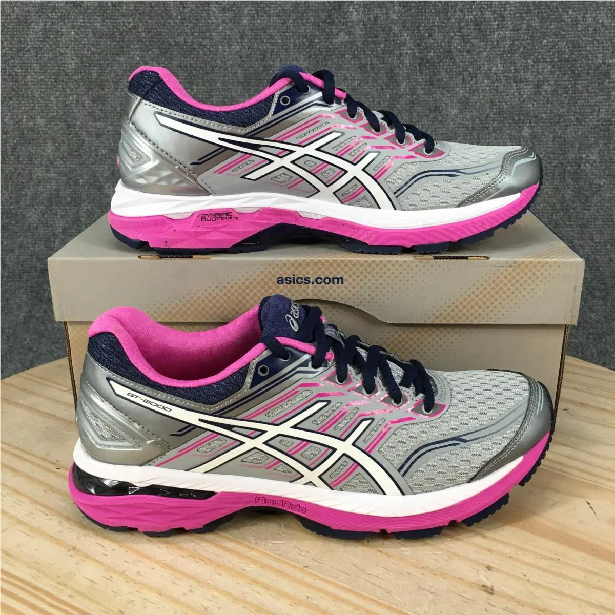 Asics GT-2000 Running Shoes Womens 8 2A Sneakers Lace Up Mesh Gray T760N