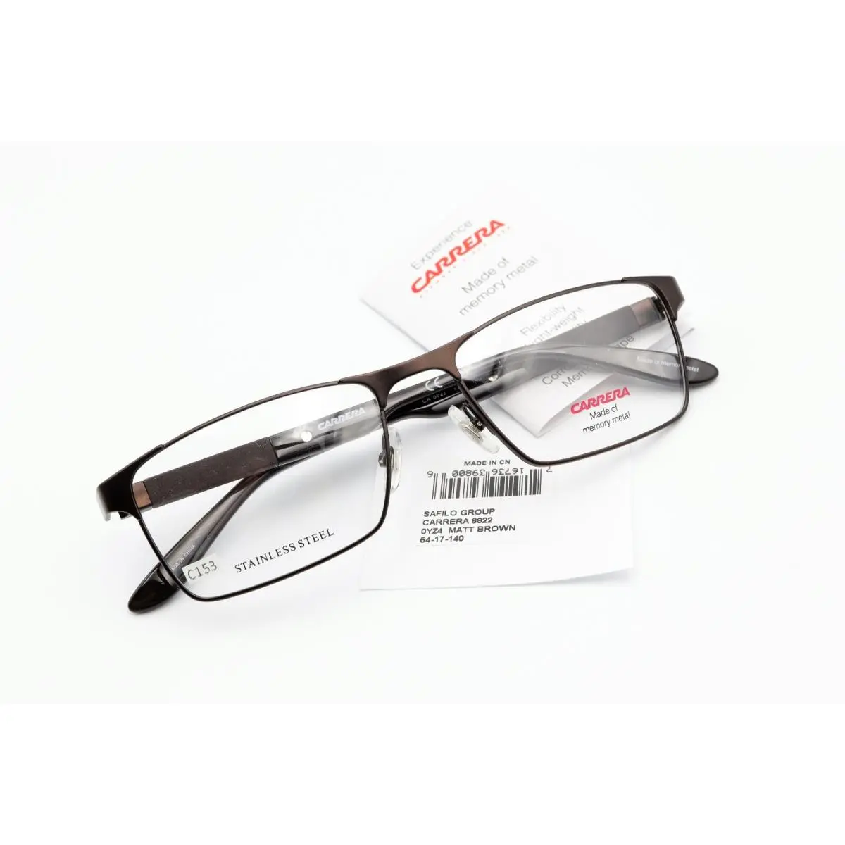 Carrera 8822 YZ4 Matte Brown 54-17-140 Eyeglass Frames Stainless Steel C153