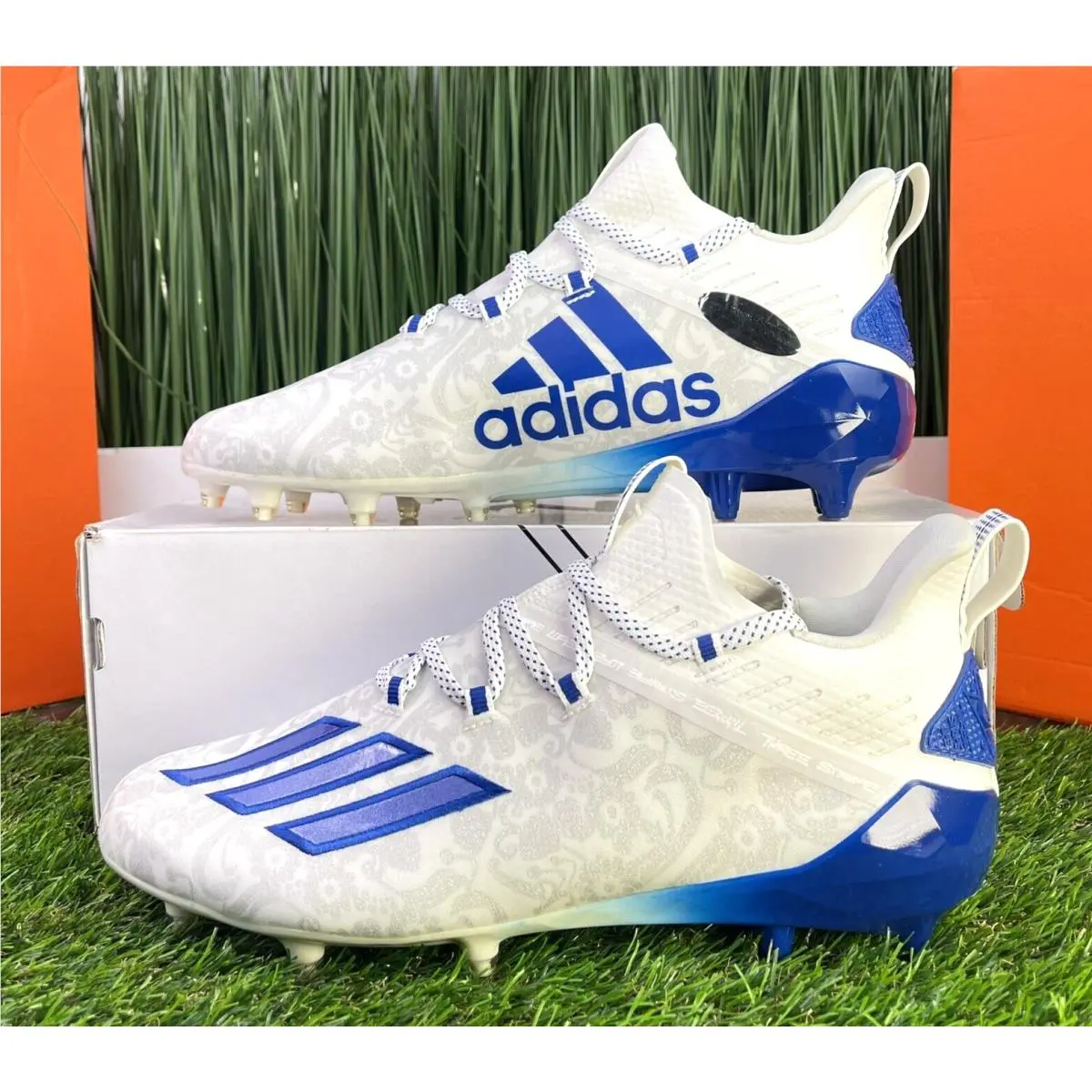 Adidas Adizero Young King Blue Nby White Mens Football Cleats FU6707 Size 10.5