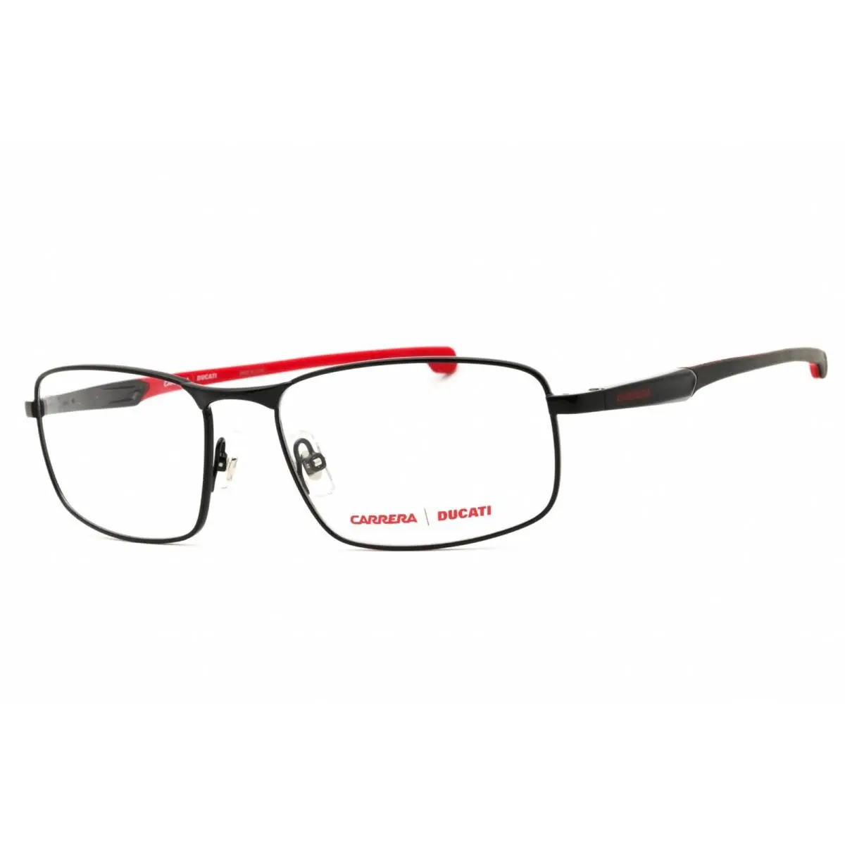 Carrera Men`s Eyeglasses Black Red Metal Rectangular Full Rim Carduc 008 0OIT 00 - Frame: Black Red, Lens: Clear Demo Lens